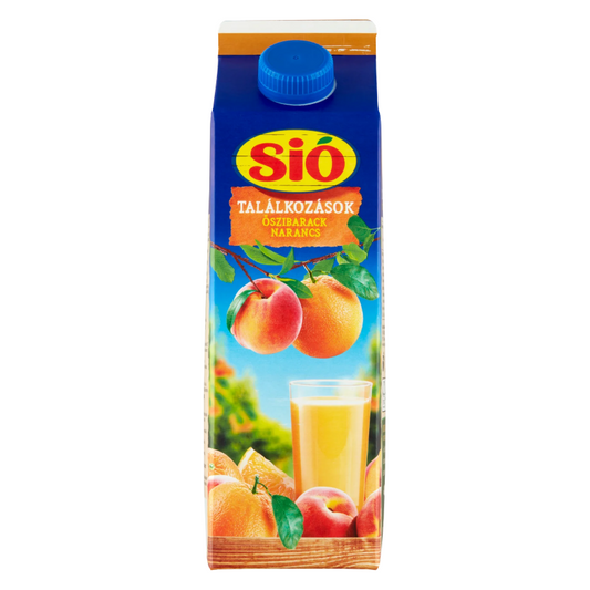 Sió Találkozások rostos vegyes gyümölcsital 1 l őszibarack-narancs 12%
