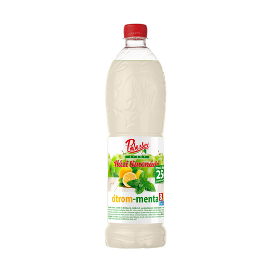 Pölöskei Syrup házi limonádé ízű szörp 1 l citrom-menta, cukorral és édesítőszerrel