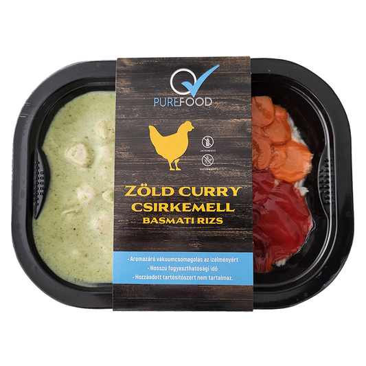 Purefood zöld currys csirkemell, basmati rizzsel 350 g
