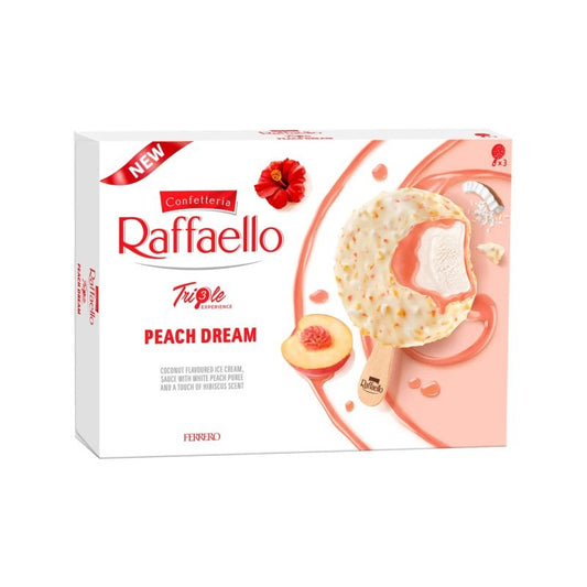 Raffaello pálcikás jégkrém 3x46 g  őszibarack-hibiszkuszízű