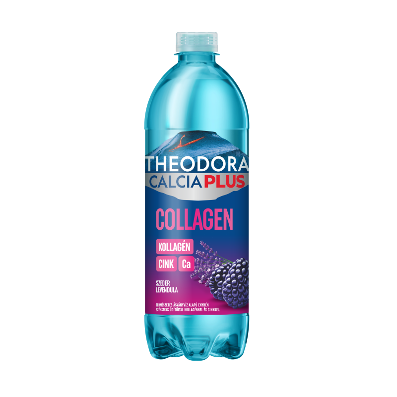 Theodora Calcia Plus Collagen enyhén szénsavas üdítőital 0,7 l szeder-levendula ízű