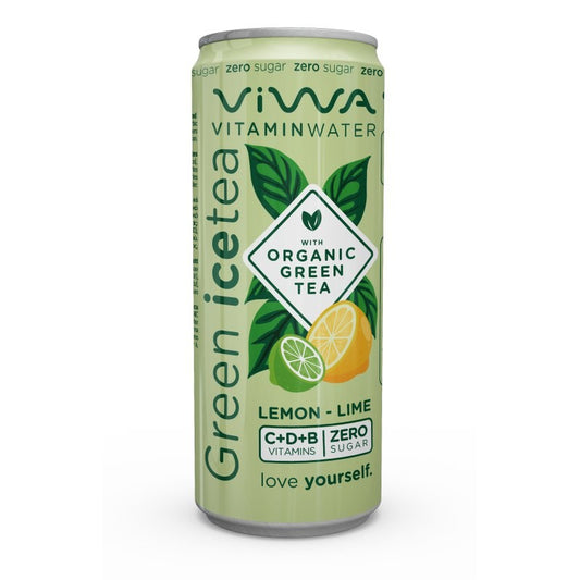 Viwa Zero szénsavmentes üdítőital organikus zöld tea kivonattal 0,33 l citrom-lime ízű